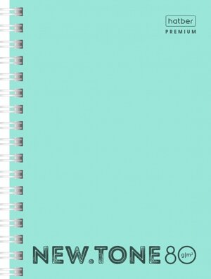 Записная книжка 80л А6 Клетка NEWtone PASTEL Мята пластик Спираль 80ЗК6A1гр_05039