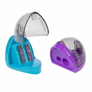 Точилка SPACE Пластик Цветная с контейнером с 2-мя отв Ассорти 2цв BS_078195