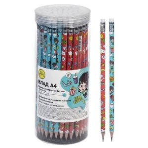 Карандаш ч/г HB с ластиком Влад А4 трехгран корпус 72шт BL_083461