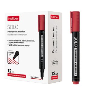 Маркер перманентный Solo закругленный 2мм Красный PM_064257