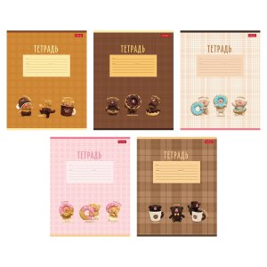 Тетрадь 12л Клетка Кофейные коты 12Т5В1