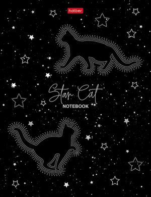 Бизнес блокнот 80л А5 Клетка 167х216мм 5цв мат ламин 3D фольга Звездный котик 80ББ5лофВ1_30981