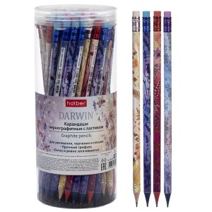 Карандаш ч/г HB с ластиком круглый корпус Darwin BL_093398