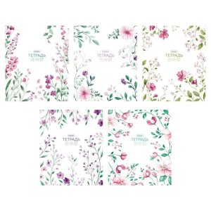 Тетрадь  48л клетка Natural Flowers 5 диз 48Т5тВ1