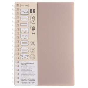 Записная книжка 80л B6 клетка 125x176мм 80г/квм тониров блок Пластиковая обложка 80Б6B1мс_05414