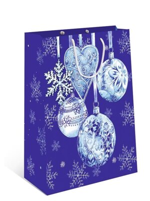 0295.785 Бумажный пакет Новогодние игрушки и снежинки