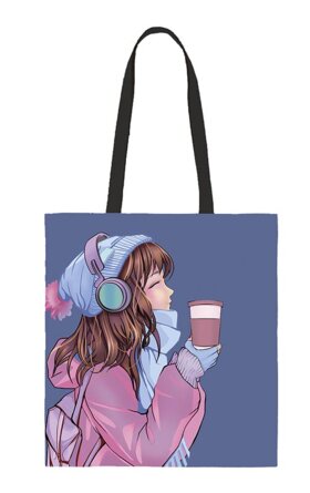 0432.217 Сумка текстильная премиум Девушка в наушниках