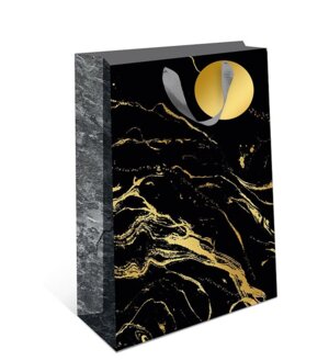 0595.941 Бумажный пакет премиум Черный мрамор