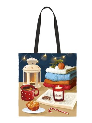 0432.219 Сумка текстильная премиум Кофе и Свеча