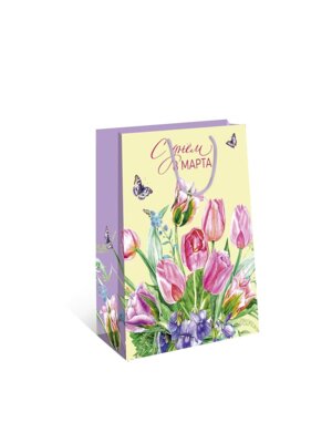 0293.982 Бумажный пакет С днем 8 Марта