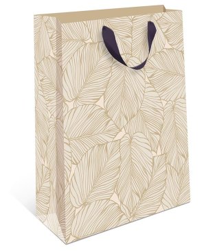 1310.715 Бумажный пакет Листья бежевый