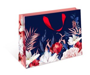 1326.616 Бумажный пакет Цветы на синем