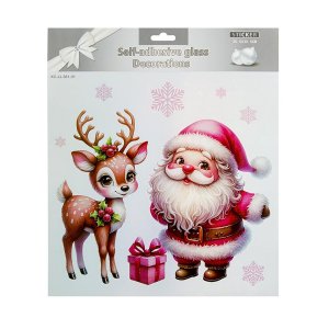 0703.219 Оформительская наклейка Дед Мороз с Олененком