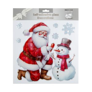 0703.221 Оформительская наклейка Дед Мороз и Снеговик