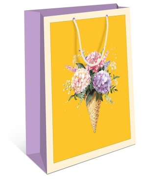 0191.244 Бумажный пакет Гортензия на желтом
