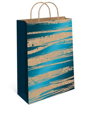 0397.593 Бумажный пакет крафт Синие разводы