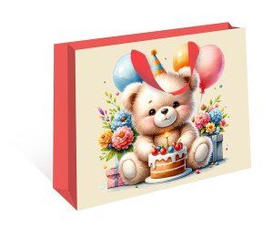 1327.853 Бумажный пакет стандарт плюс Медвежонок именинник