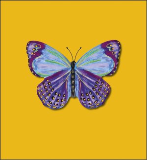 0573.148 Открытка Без надписи Бабочка жен