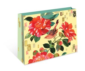 1594.186 Бумажный пакет Красные цветы