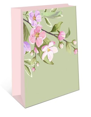 1595.195 Бумажный пакет премиум Цветущая ветвь