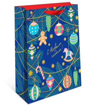 1595.136 Бумажный пакет премиум С Новым годом