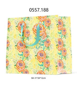 0557.188 Бумажный пакет делюкс Цветы