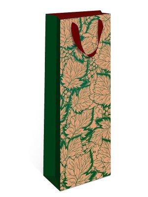 0398.551 Бумажный пакет для бутылки крафт Листья