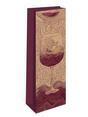 0398.685 Бумажный пакет для бутылки крафт Бокал