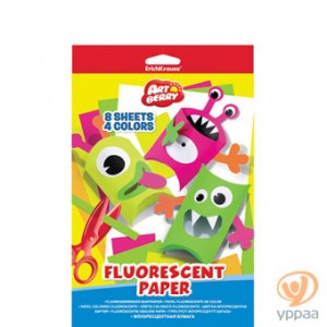 Флуоресцентная бумага Artberry В5 8 листов/4 цвета 008802084-37210