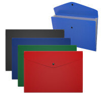 Папка конверт А4 на кнопке пластик с отделениями  Matt Classic непрозрач асс 50298