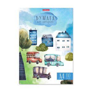 Бумага для акварели 10л А4 в папке Черничный бульвар А4  51526