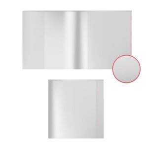 Обложка для тетр и днев пласт Glossy Clear  с клеевым краем и клапаном в край 53668