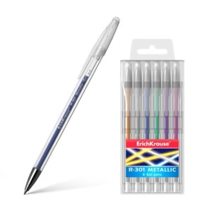 Набор ручек гелевых 6цв R-301 Metallic 46525