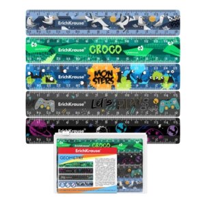 Набор из 4 пласт линеек с выемкой асс 4 диз в zip пак 55985