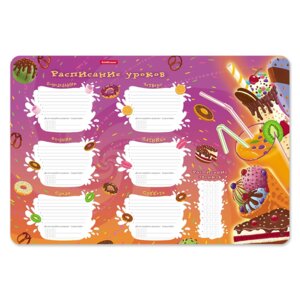 Расписание уроков пластик А3 Сладости 58308