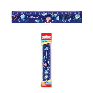 Линейка пластик 15см Bluecur во флоупаке 55476