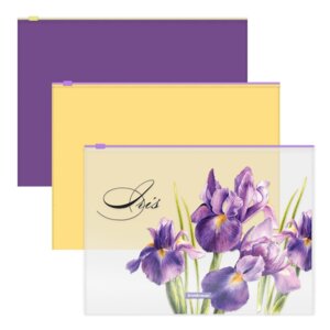 Zip-пакет пластик Soft Iris, A4 полупрозр асс 55123