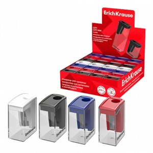 Точилка пластик City Mini Classic с контейнером асс по 28шт 60018