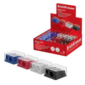 Точилка пластиковая Base Duo Classic с контейнером ассорти 60082