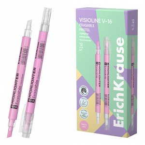Текстовыделитель двухсторонний стираемый Visioline V-16 Erasable Pastel Розовый 60792