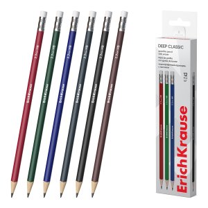 Карандаш ч/г HB с ластиком Deep Classic triangular трехгран 60718