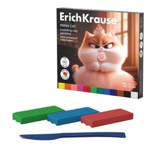 Пластилин 12цв классический Prima Cat 192г 65197