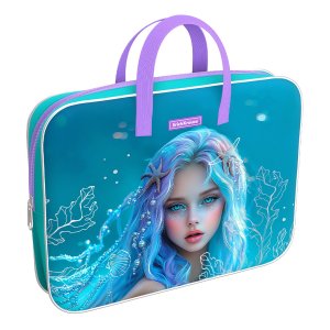 Папка текстильная на молнии с ручками A4 Aquamarine 64984