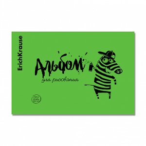Альбом 32л c пластиковой обл Zebra Neon зеленый 032095210-63611