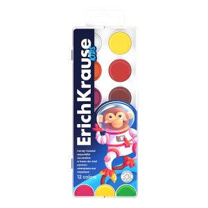 Акварель 12цв Kids Space Animals медовые с УФ защитой яркости 61360