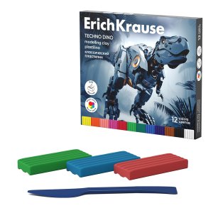 Пластилин 12цв классический Techno Dino 192г 65200