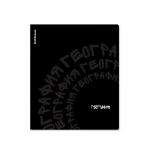 Тетрадь  48л Клетка Noir География soft-touch 65252