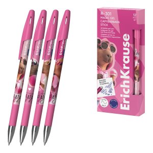 Ручка гел 0.5  синяя сo стираемыми чернилами R-301 Magic Gel Stick CapyBarbara 63141
