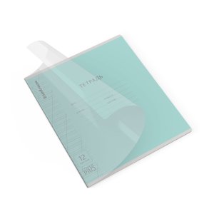 Тетрадь  12л Косая линия с пластиковой обложкой Классика CoverPrо fizzy бирюзовая 65690
