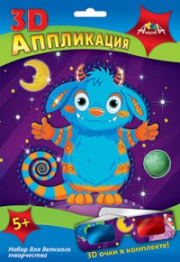 Аппликация  3D Космический монстрик С3278-03